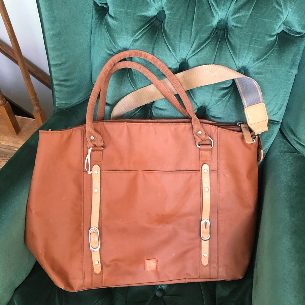 Classic Brown Leather Baby Bag Tote
